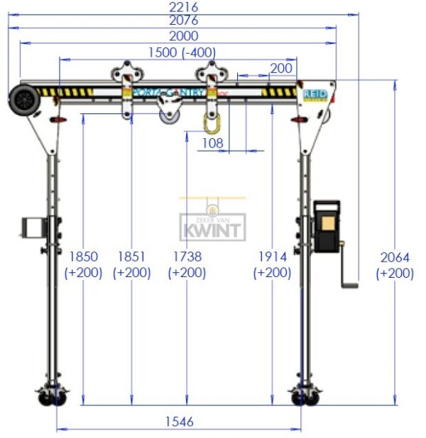 Porta gantry "Rapide"  WLL 500 kg
