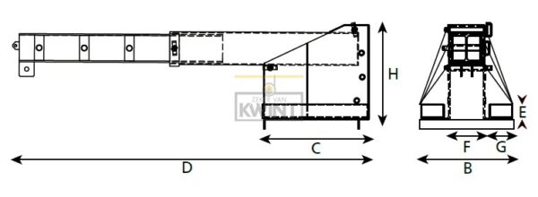 Kraanarm, verstelbaar heavy duty